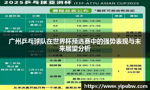 广州乒乓球队在世界杯预选赛中的强势表现与未来展望分析